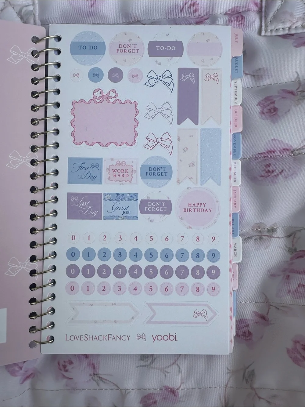 LoveShackFancy Light Blue Floral Student Planner 5